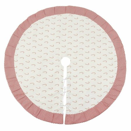 TISTHESEASON 72 in. Candy Cane Tree Skirt, Red TI2658796